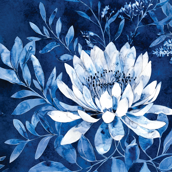 Paper Placemats - Indigo Protea