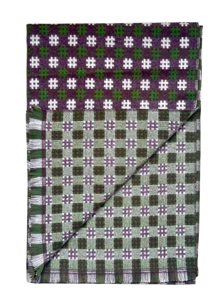 Reversible Crisscross Scarf - Moss Green