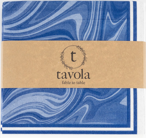 Tavola Biodegradable napkins - Marble in Blue