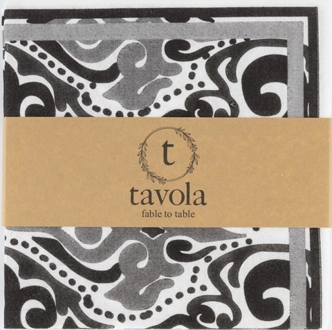 Tavola Biodegradable napkins - Abstract in Black
