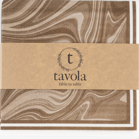 Tavola Biodegradable napkins - Marble in Brown