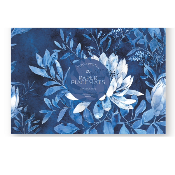Paper Placemats - Indigo Protea