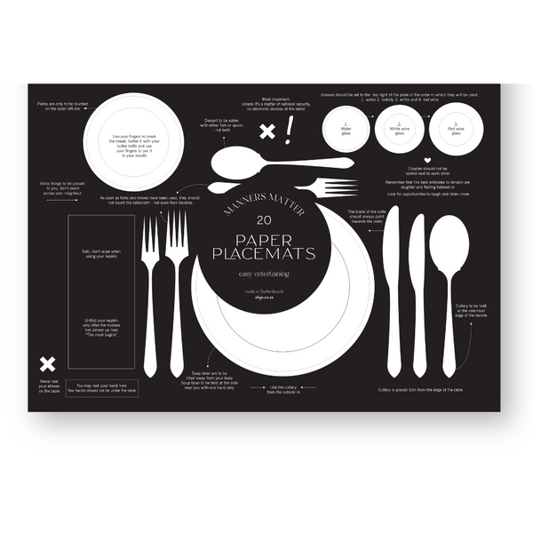 Paper Placemats - Manners Matter – Table Etiquette