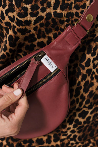 Michél Leather Moon Bag | Texas Plum