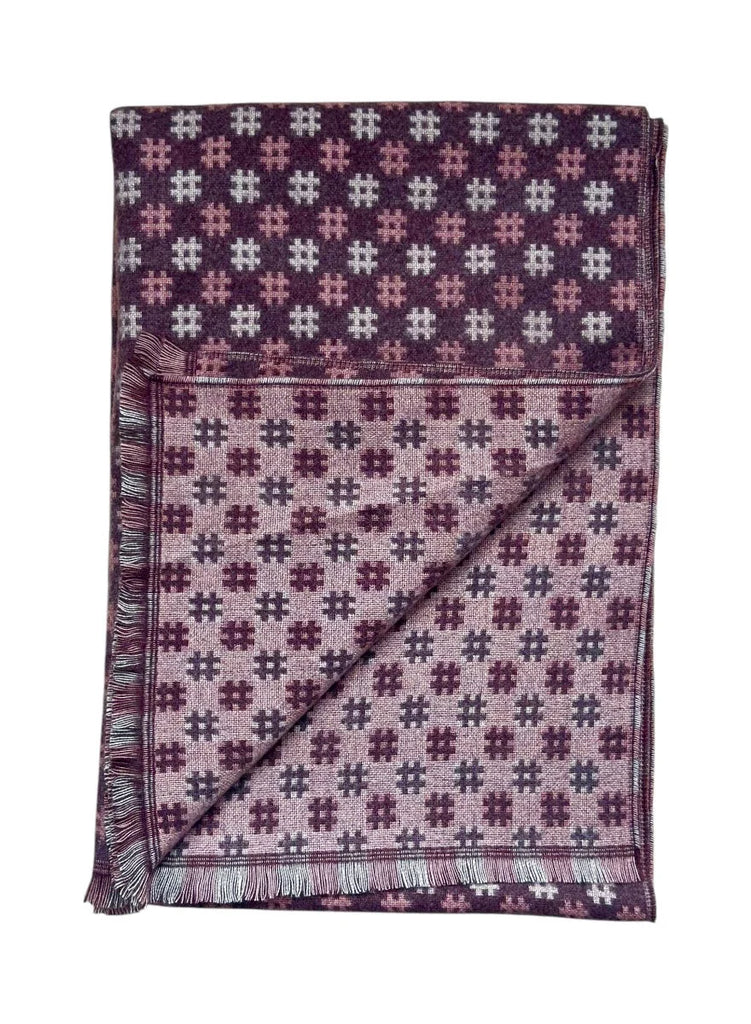 Reversible Crisscross Scarf - Burgundy