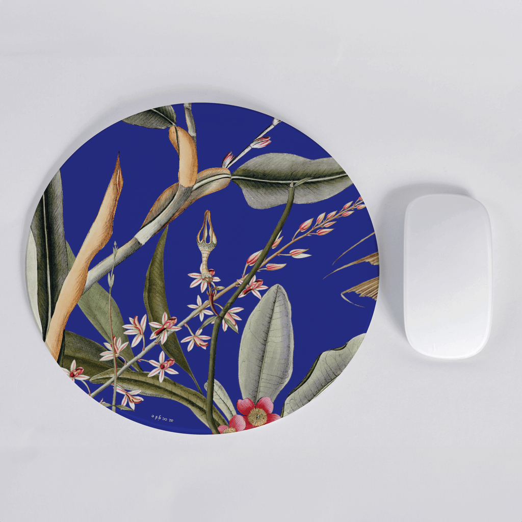 Florgeous Blue Round Mousepad