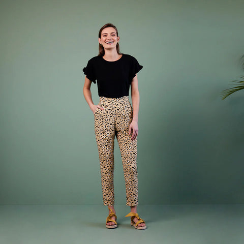 Good Clothing Skinny Smarty Pants - Sand Leopard
