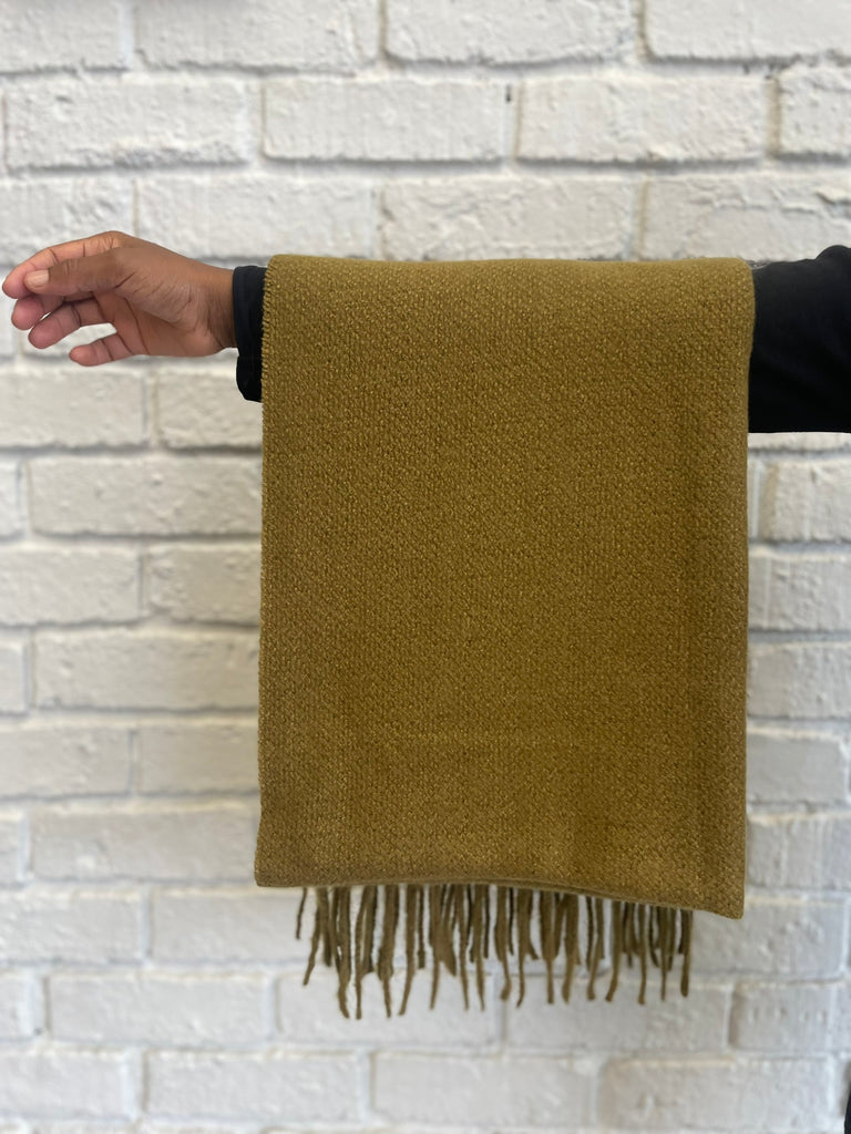 Cosy Bouclé Scarf in Khaki
