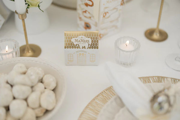 Mamere Mini Festive House Cream & Gold - Pistachio & Festive nougat shortbread snowballs