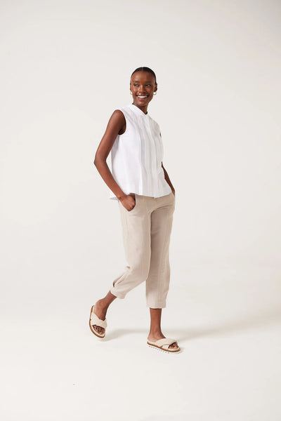 Marci Pleat Top in Tofu