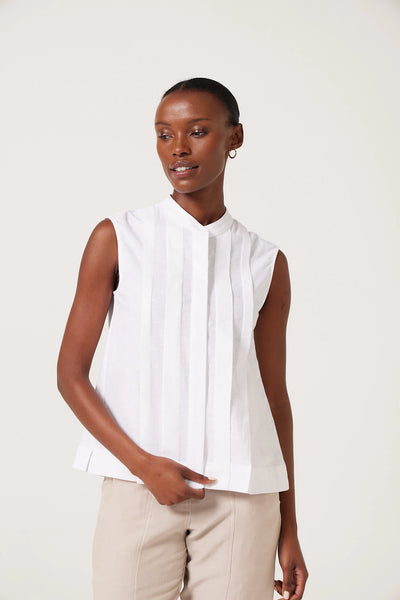 Marci Pleat Top in Tofu