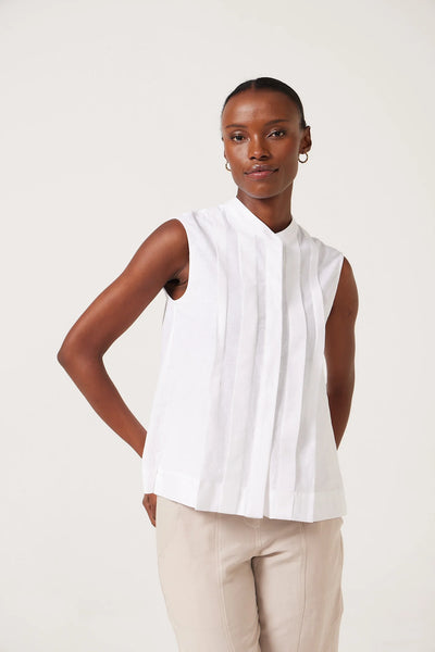 Marci Pleat Top in Tofu