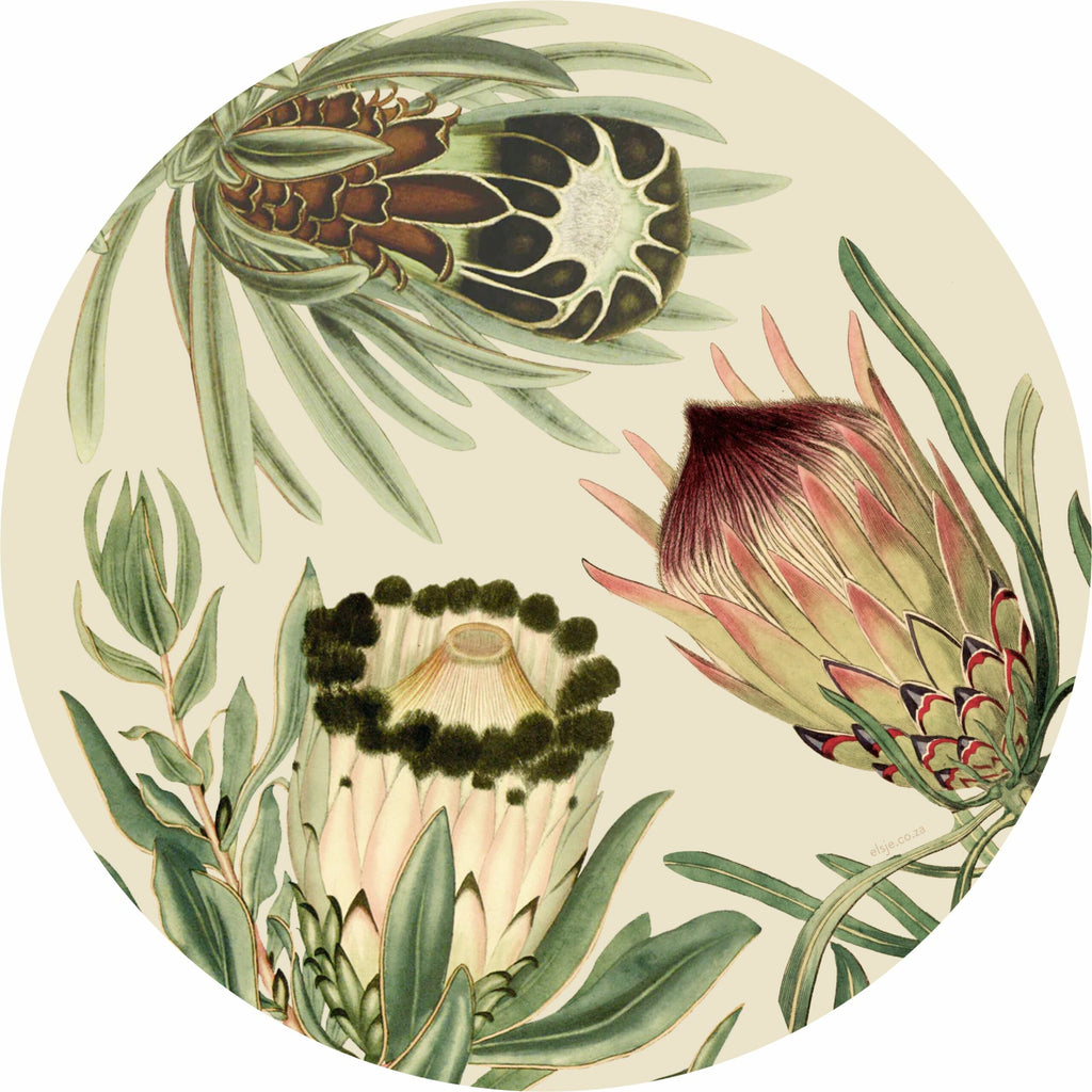 Green Protea Round Mousepad