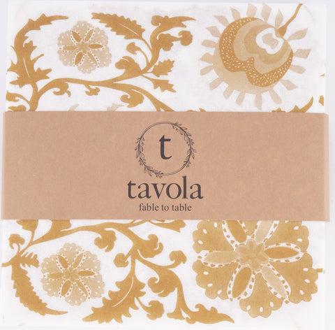 Tavola Biodegradable napkins - Suzani Gold