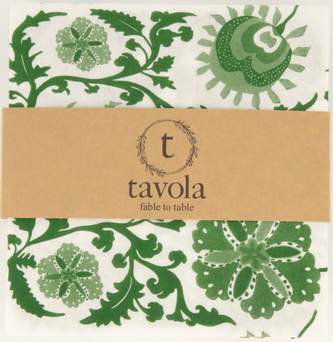 Tavola Biodegradable napkins - Suzani Green