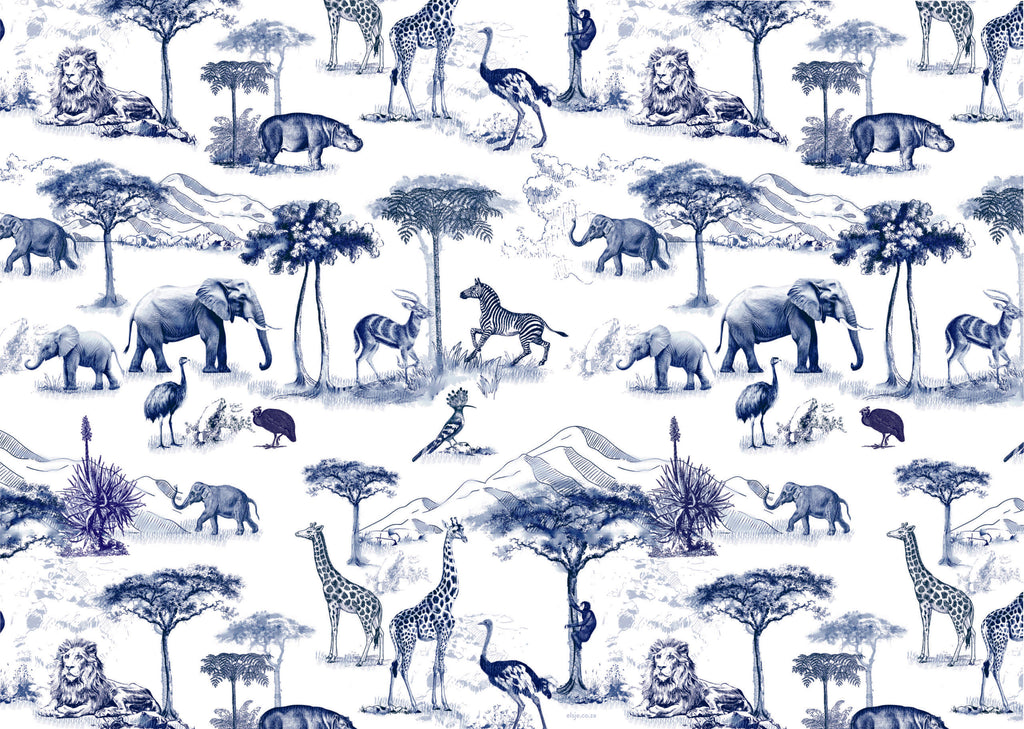 Paper Placemats - Safari Blues