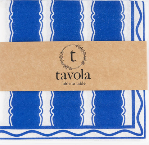 Tavola Biodegradable napkins - Stripe Blue