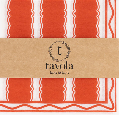 Tavola Biodegradable napkins - Stripe Red