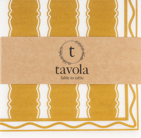 Tavola Biodegradable napkins - Stripe Gold