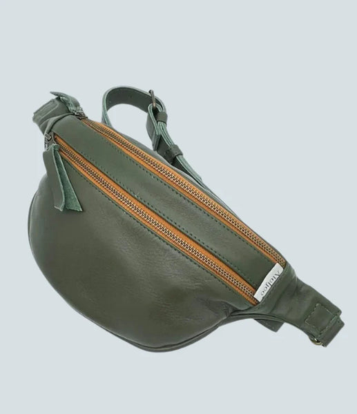 Michél Leather Moon Bag | Texas Moss