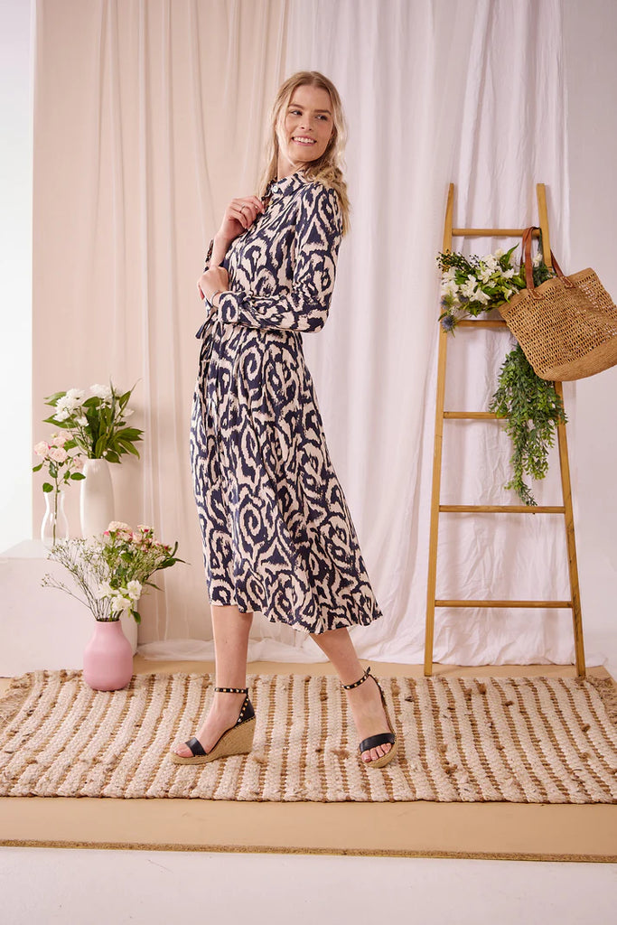 Blake: Blossom: Button-up long sleeve collared dress