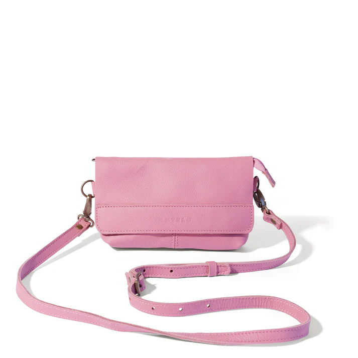 Alfi Micro Leather Crossbody - Sunset Pink