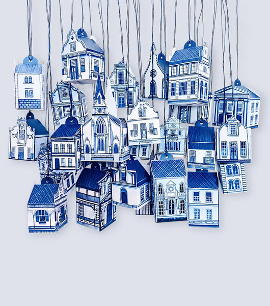 Stellenbosch Advent Calendar | 25 Delft Blue Paper Houses