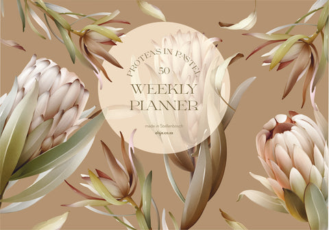 Weekly Planner - Proteas in Pastel A4