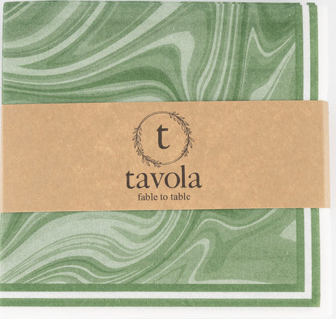 Tavola Biodegradable napkins - Marble in Green