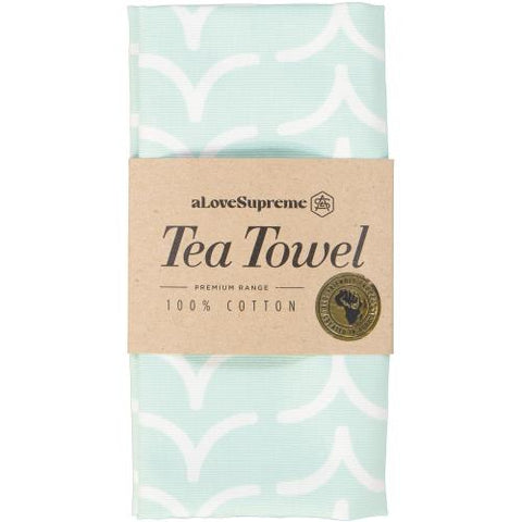Tea Towels / Whales Tails (Mint)