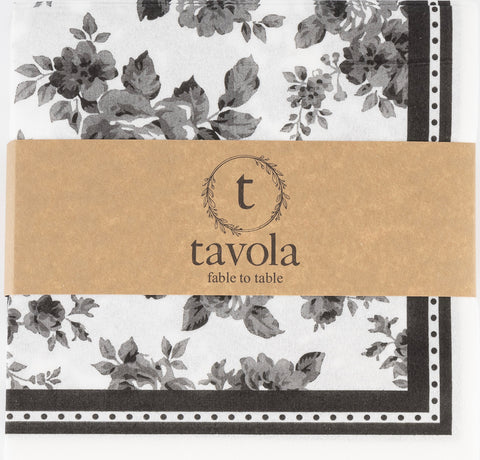 Tavola Biodegradable napkins - Rose in Black