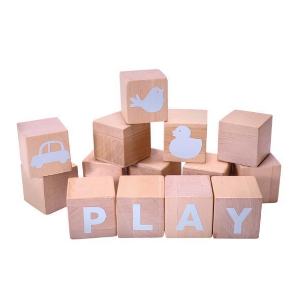 Alphabet Blocks with blue stickers