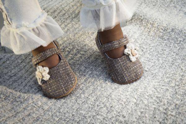 Myang Mary Jane / Girls - Tweed with Flower