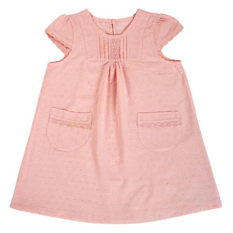 Myang Dress / Girls - Salmon with Lace