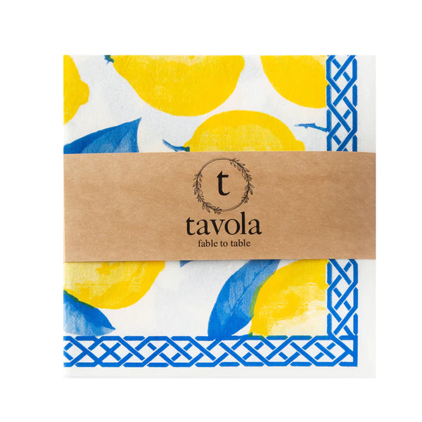 Tavola Biodegradable napkins - Blue Lemon