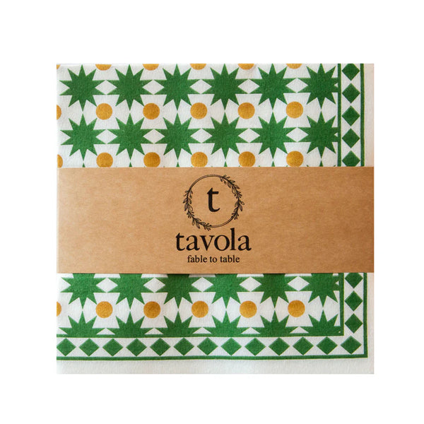 Tavola Biodegradable napkins - Christmas Stars in Gold