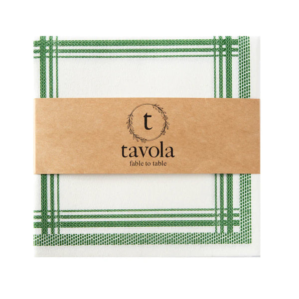 Tavola Biodegradable napkins - Green Stitching