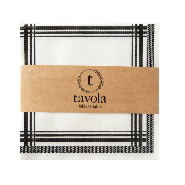 Tavola Biodegradable napkins - Black Stitching