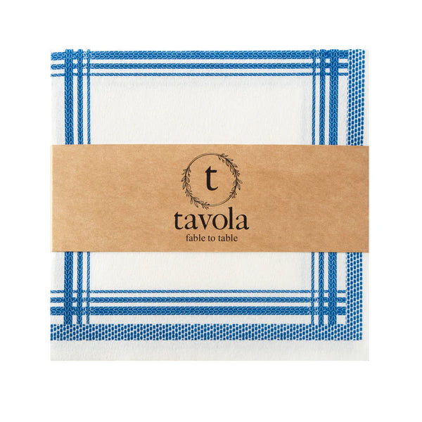 Tavola Biodegradable napkins - Blue Stitching