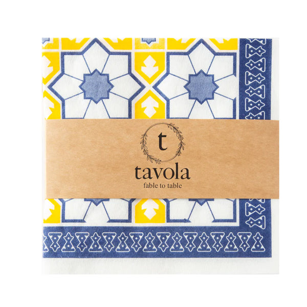 Tavola Biodegradable napkins - Yellow Moroccan