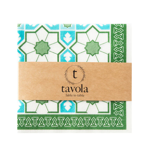 Tavola Biodegradable napkins - Green Moroccan