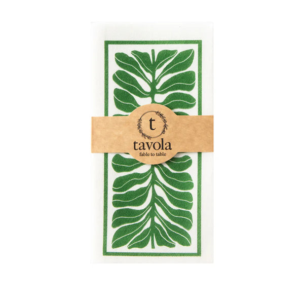 Tavola Biodegradable Slim napkins - Green Leaf