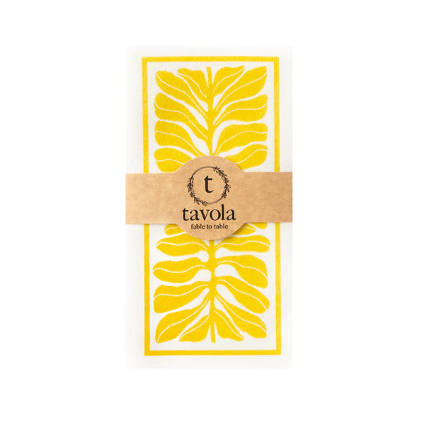 Tavola Biodegradable Slim napkins - Mustard Leaf