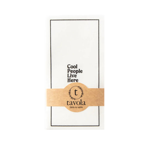 Tavola Biodegradable Slim napkins - Message: Cool people live here