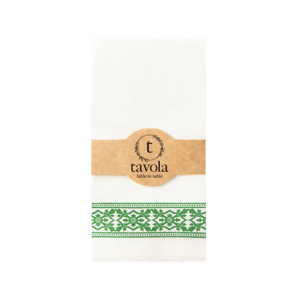 Tavola Biodegradable Slim napkins - Apple Green Tile