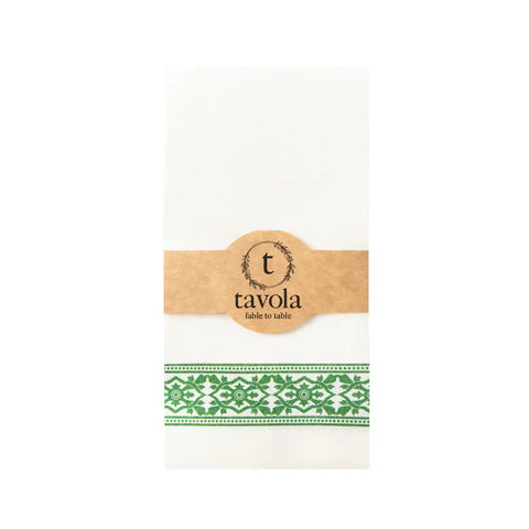 Tavola Biodegradable Slim napkins - Apple Green Tile