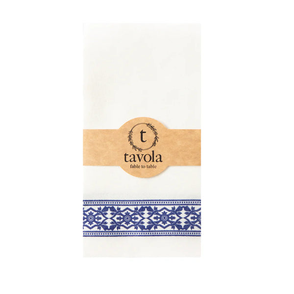Tavola Biodegradable Slim napkins - Blue Tile