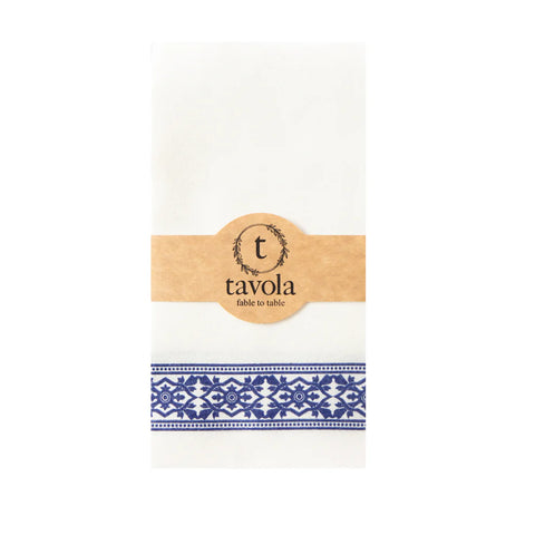 Tavola Biodegradable Slim napkins - Blue Tile