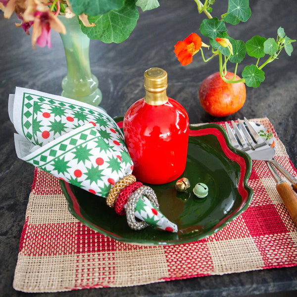 Tavola Biodegradable napkins - Christmas Stars in Green