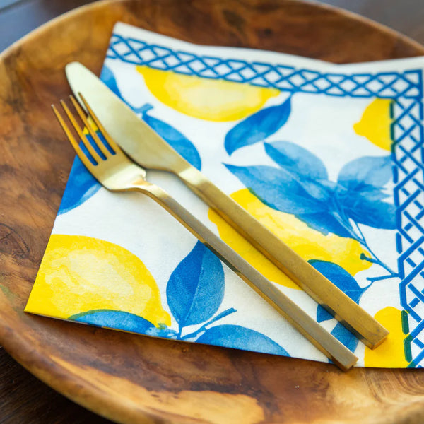 Tavola Biodegradable napkins - Blue Lemon